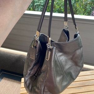 Coach Pewter Leather Bag Purse